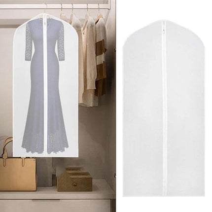 SIMHOA 1-piece 48" Translucent White Resistant Closet Storage Zippered Protective Cover Garment Dust Cover Dress Bag