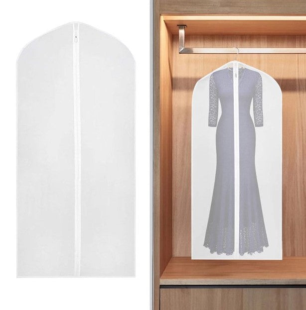 SIMHOA 1-piece 48" Translucent White Resistant Closet Storage Zippered Protective Cover Garment Dust Cover Dress Bag