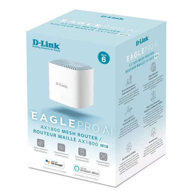 D-Link Eagle Pro AI AX1800 Wi-Fi 6 Mesh Router (M18)