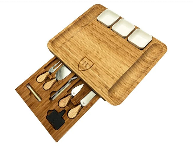 CARNIVORE CLUB Charcuterie Serving Board Plus Knife Set