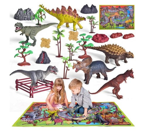 26PCS Dinosaurs Toys with Large Activity Play Mat Set