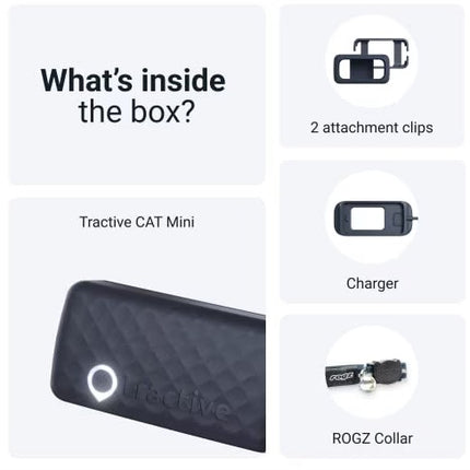 Tractive Mini GPS Pet Tracker for Cats - Waterproof, GPS Location &amp; Smart Activity Tracker, Unlimited Range, Midnight Blue