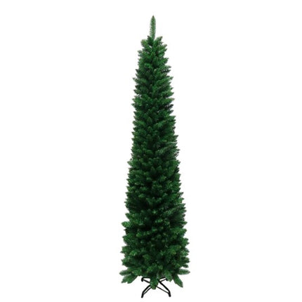 Tektrum 7-Feet Artificial Christmas Fir Pencil Tree with Tapered Branch Tips, Solid Metal Stand