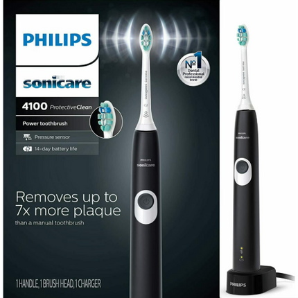 Philips Sonicare ProtectiveClean 4100 Rechargeable Electric Toothbrush, Black HX6810/50