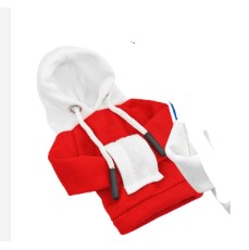 TSUGAMI Car Shift Gear Cover, Fashionable Sweater Hoodie Auto Shift Knob Cover, Soft & Comfortable Universal Fit Automotive Gear Shift Knob Protector Cover Automobile Accessories (Red/White)