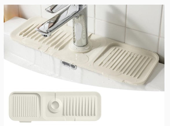 LIOUCBD Kitchen Sink Silicone Splash Guard Faucet Handle Drip Catcher Tray for Kitchen Bathroom Counter