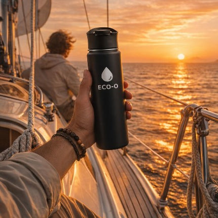 ECO-O Insulated Stainless Steel Water Bottle – 500 ml | 24h Cold / 12h Hot | Leak-Proof, BPA-Free & Dishwasher Safe | Designed in Canada