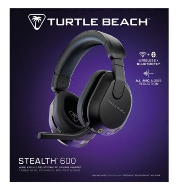 Turtle Beach Stealth 600 Wireless Over Ear Multiplatform Gaming Headset for PC, PS5, PS4 & Mobile, Black TBS-5103-05