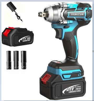 RUIKESHI 21V Brushless Impact Wrench Kit 3000RPM Electric Power Tool with Accessories, Metal Construction, (Basic Edition)