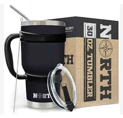 North 30oz Hot or Cold Stainless Steel Vacuum Insulated 5-Piece Tumbler Set Travel Mug