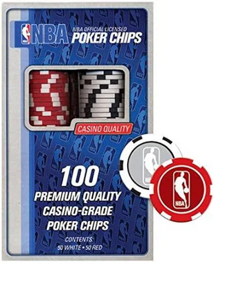 Poker Chips Nba Licensed 100pk. 50 White 50 Red Casino Quality
