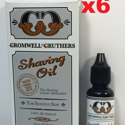 6Pcs Cromwell & Cruthers Shaving Oil For Sensitive Skin 100% All Natural- 15ml each