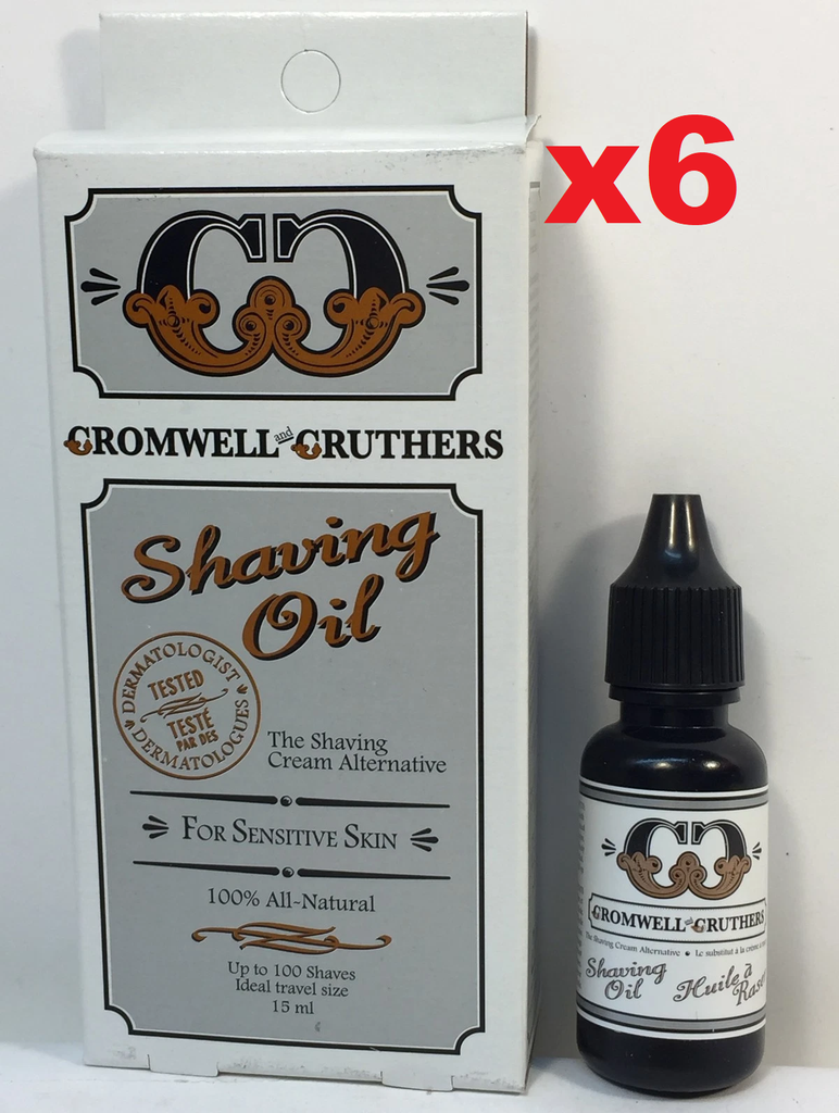 6Pcs Cromwell & Cruthers Shaving Oil For Sensitive Skin 100% All Natural- 15ml each