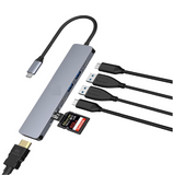 USB C Hub, 7in1 USBC Hub, 4K HDMI Multiport Adapter