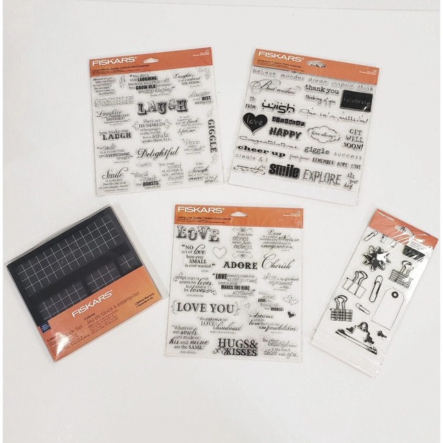 Fiskars 4-Piece Clear Stamp Block Set