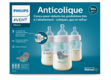 Philips Avent Anti-Colic Baby Bottle with AirFree Vent, 9oz, 3 Pack 3×260 ml (SCY703/76)