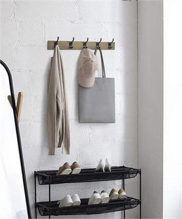 NEW, AMAZON BASICS Wall Mounted Coat Rack, 5 Modern Hooks, Barnwood