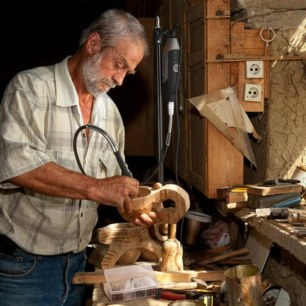 TACKLIFE Rotary Tool Kit, 135W Motor with Variable Speed, 150pcs Rotary Tool Accessories Midnight Green Colour