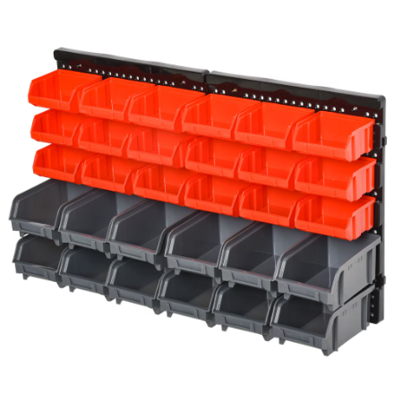 Samrelax Small Parts Organizer Storage Rack 30 Removable Bins Bolt Nuts Tools
