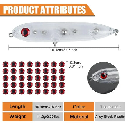 Catfish Rattling Line Float Lure for Catfishing Catfish Spook Rattle 10 Pack Clear