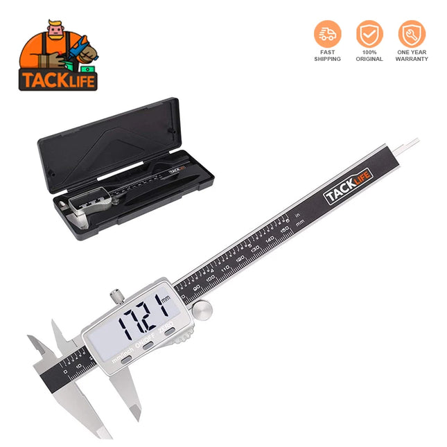 TACKLIFE Digital Caliper, 6 Inch Plastic Vernier Caliper with LCD Display-DC01