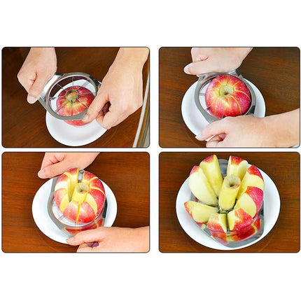 Apple Slicer 8 Slices, Stainless Steel Apple Corer and Divider, Ultra-Sharp Apple Cutter, Kitchen Gadgets, Dishwasher Safe, Silver