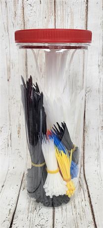 GLOBALTONE 650 pcs Self-Locking Cable Ties Assortment