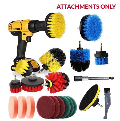 NEW, Iclean 20PC Drill Brush Power Clean Scrub + Pad Replacements Kit ATTACHMENT