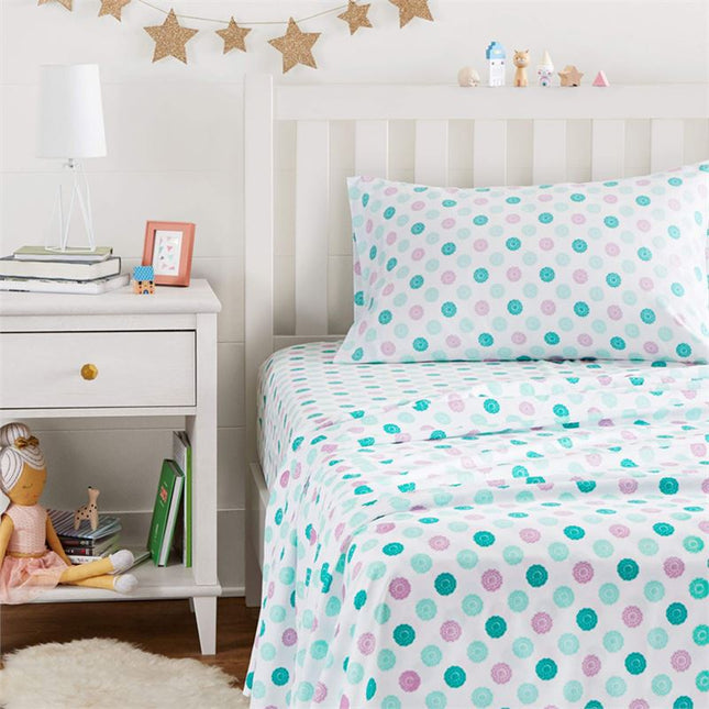 Amazon Basics Soft Microfiber Sheet Set with Elastic Pockets - Twin, Soft, Easy-Wash Lightweight Microfiber - Jade Medallion F4MJ