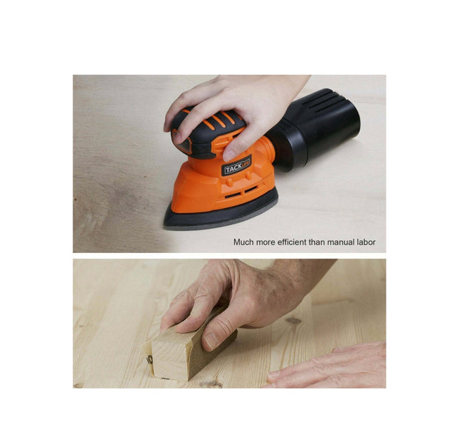 TACKLIFE Classic Mouse Detiail Sander with Replacement Sandpaper Pads, 12000 Orbits/Minute, Vacuum Cleaner Connection, Ergonomic Design, Blue\\