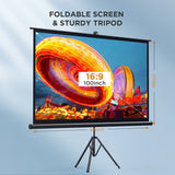 Bomaker 100-Inch Projector Screen with Stand