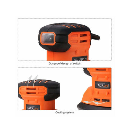 TACKLIFE Classic Mouse Detiail Sander with Replacement Sandpaper Pads, 12000 Orbits/Minute, Vacuum Cleaner Connection, Ergonomic Design, Blue\\