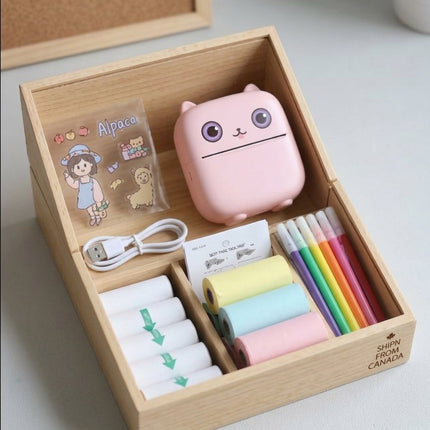 Mini Portable Thermal Printer Photo Logo Label Maker Printer Kit