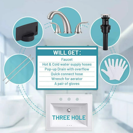 DALMO Two-Handle Bathroom Kitchen Sink Faucet