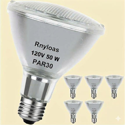 Rnyloas PAR30 Long Neck Halogen Bulb 50W 120V Warm White 2800K E26 Base