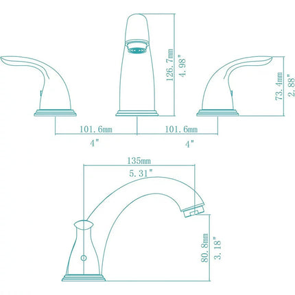 DALMO Two-Handle Bathroom Kitchen Sink Faucet