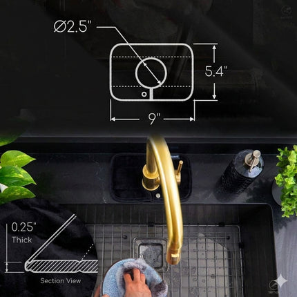 Ternal 2-pack Kitchen Faucet, Absorbent Microfiber Fabric, Machine Washable Splash Guard & Drip Catcher for Around Faucet Handle Sinkmat Mini, 1 Pack, Black