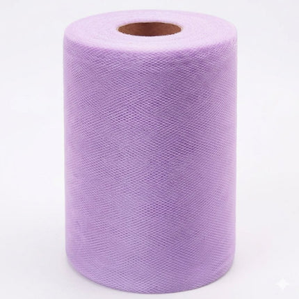 Tanstic 1Pc Light Purple Tulle Fabric Roll, 6 Inch x 100 Yards Tulle Ribbon Fabric Spool Fabric Tulle Roll for DIY Tutu Bow, Birthday Party Wedding Decorations
