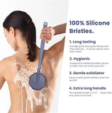 iTkGoK Silver-Infuse Silicone Back Scrubber Burgundy