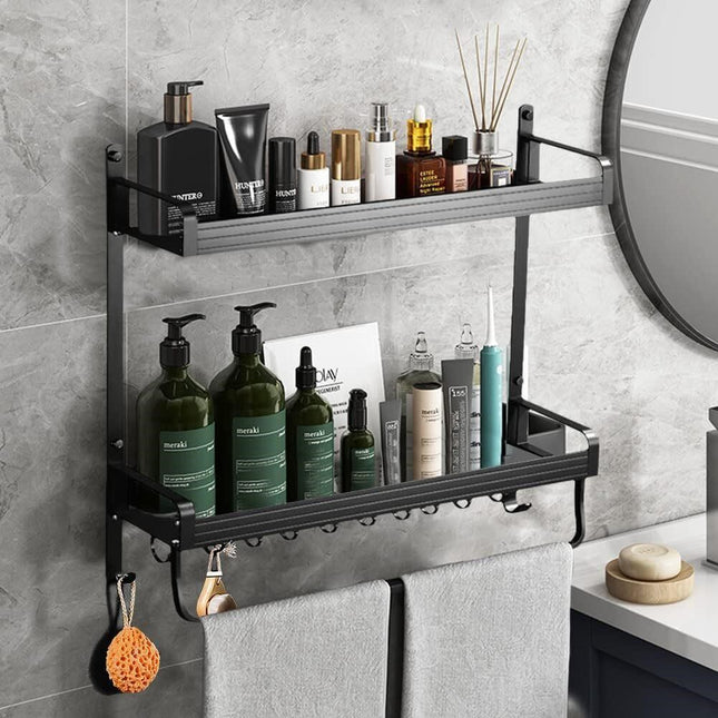 KUSARKO 2PC Adhesive Mounted Shower Caddy