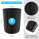 2-PACK 5 GAL Plastic Round Waste Bin, Black