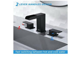 QISHENG Matte Black 8" Waterfall Bathroom Faucet