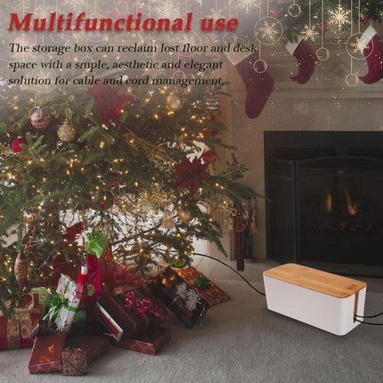 3 PK Large & Medium & Small Storage Bamboo Wires Organizer Box White