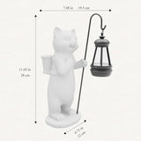 Solar Garden Cat Resin Figurine Light