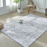 BRICHOEE Vintage 9'x12' Silver Gray Rug