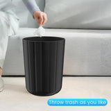 2-PACK 5 GAL Plastic Round Waste Bin, Black