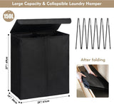 DOKEHOM 150L Double Laundry Basket, BLACK