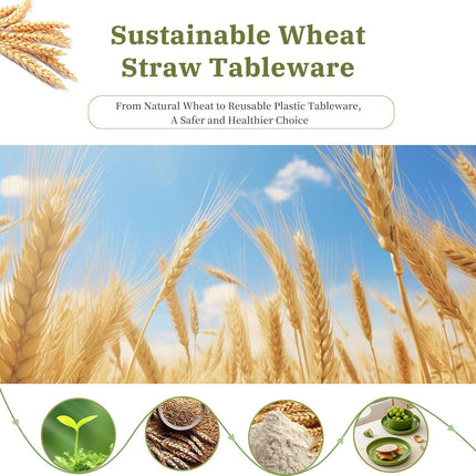 RVXHUA Wheat Straw Plates and Bowls Set 8Pcs