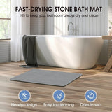 Veeloim 23.6'X15.4" Stone Bath Mat, GRAY