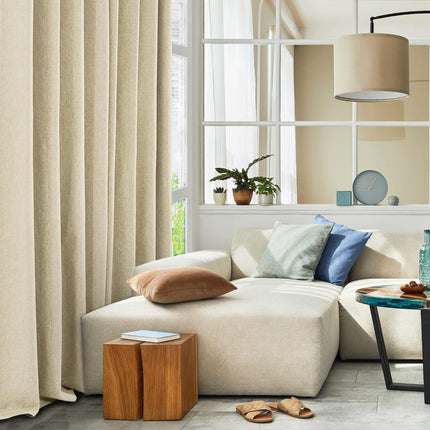 Deconovo 52x96" Blackout Faux Linen Curtain, 2 Panel